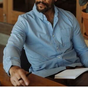 Fling & Tinder Architect Shirt Light Blue Rainbow Donegal Button Down Speckled